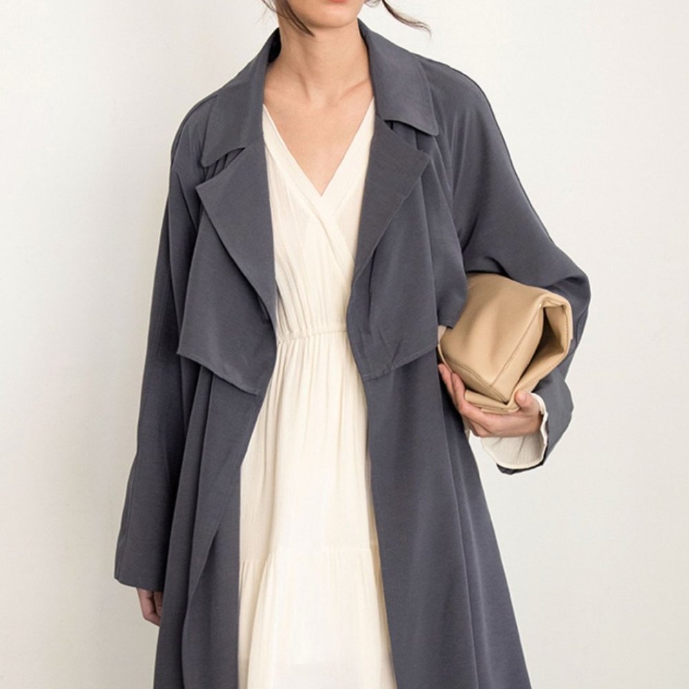 Oak and Fort Black Trench Coat